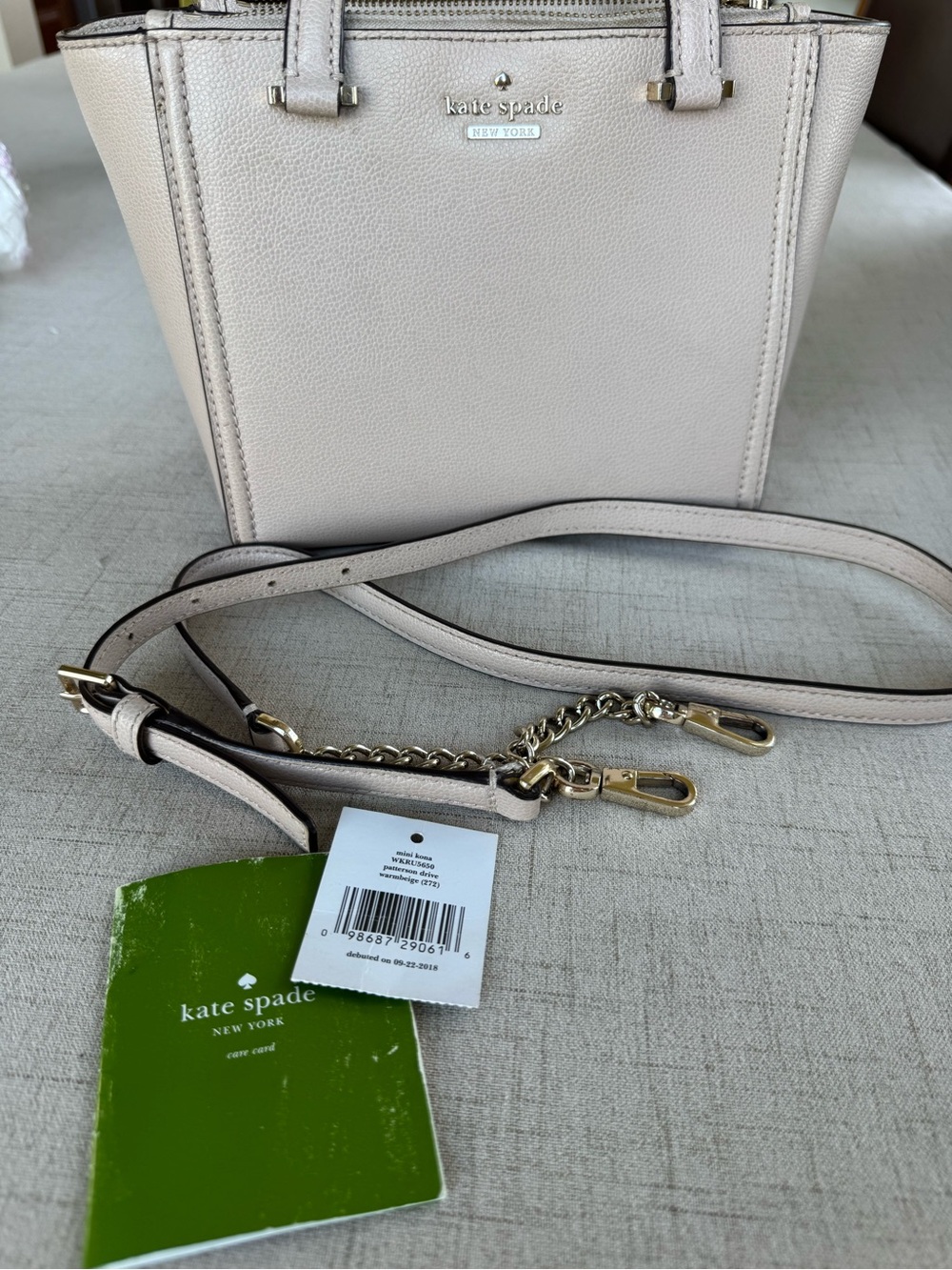 Kate Spade New York Mini Koma Pebbled Leather Bag warm beige WKRU5650